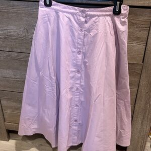 Lavender Button-Front Women's Skirt